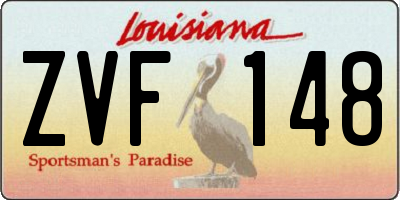 LA license plate ZVF148