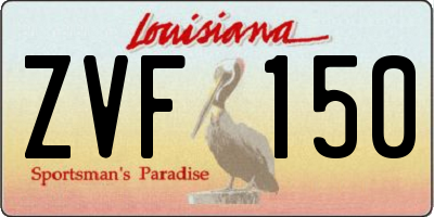 LA license plate ZVF150