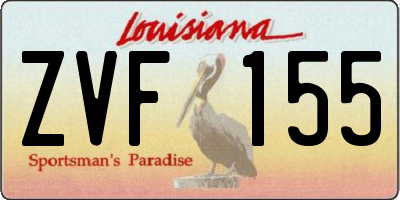 LA license plate ZVF155