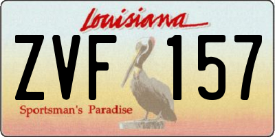 LA license plate ZVF157