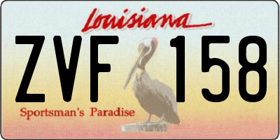 LA license plate ZVF158