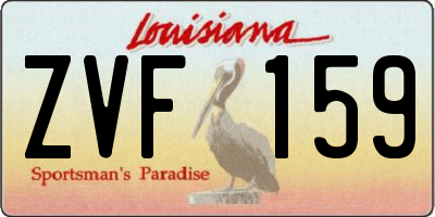 LA license plate ZVF159