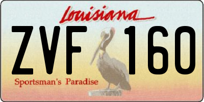 LA license plate ZVF160