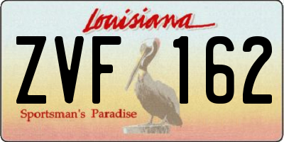 LA license plate ZVF162