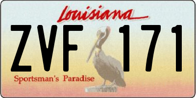 LA license plate ZVF171