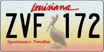 LA license plate ZVF172