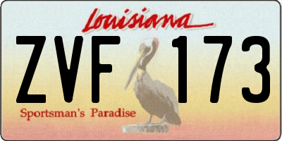 LA license plate ZVF173