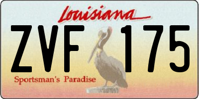 LA license plate ZVF175