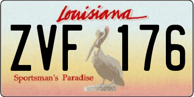 LA license plate ZVF176