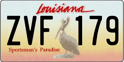 LA license plate ZVF179