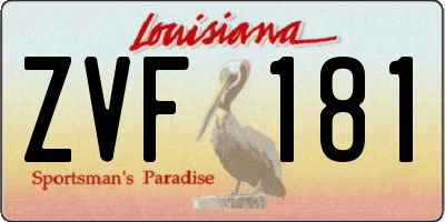 LA license plate ZVF181