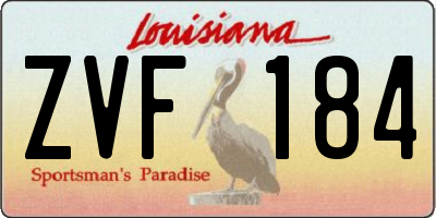 LA license plate ZVF184