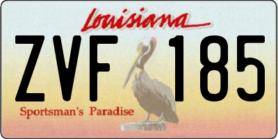 LA license plate ZVF185