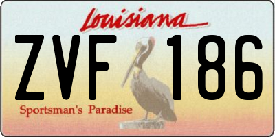 LA license plate ZVF186