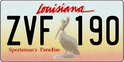 LA license plate ZVF190