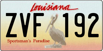 LA license plate ZVF192