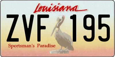 LA license plate ZVF195