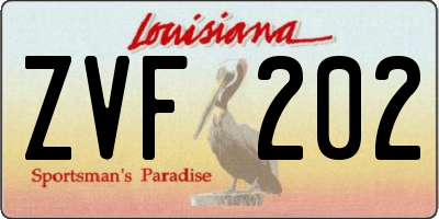 LA license plate ZVF202