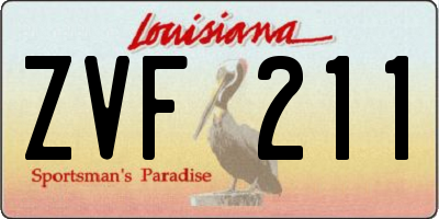 LA license plate ZVF211