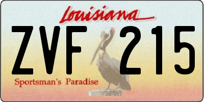 LA license plate ZVF215