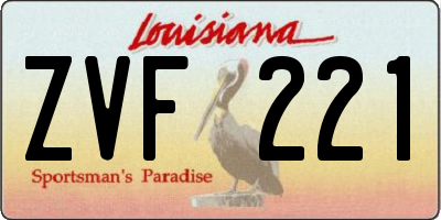 LA license plate ZVF221