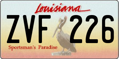 LA license plate ZVF226