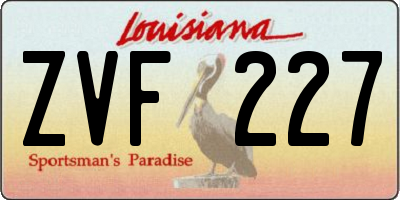 LA license plate ZVF227