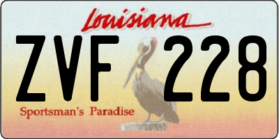 LA license plate ZVF228