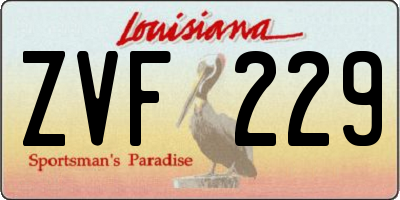 LA license plate ZVF229