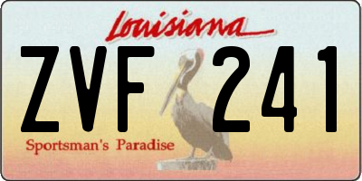 LA license plate ZVF241