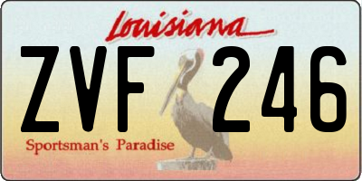 LA license plate ZVF246