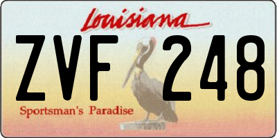 LA license plate ZVF248