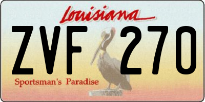 LA license plate ZVF270