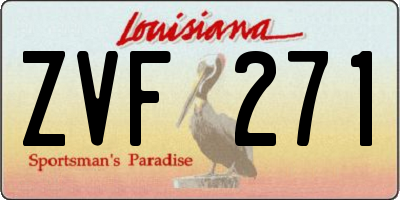 LA license plate ZVF271