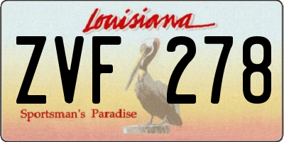 LA license plate ZVF278