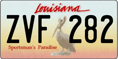 LA license plate ZVF282