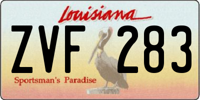 LA license plate ZVF283