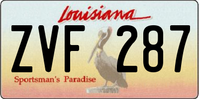 LA license plate ZVF287
