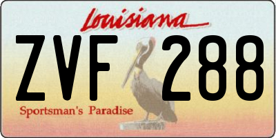 LA license plate ZVF288