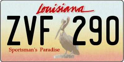 LA license plate ZVF290