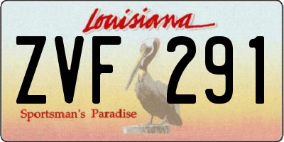 LA license plate ZVF291