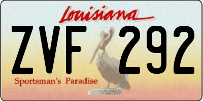 LA license plate ZVF292