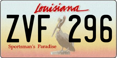 LA license plate ZVF296