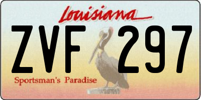 LA license plate ZVF297