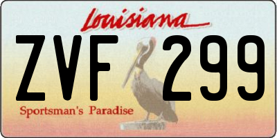 LA license plate ZVF299