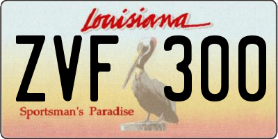 LA license plate ZVF300