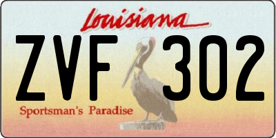 LA license plate ZVF302