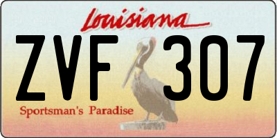 LA license plate ZVF307