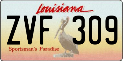 LA license plate ZVF309