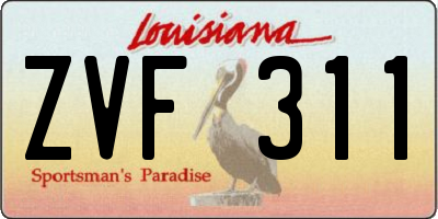 LA license plate ZVF311